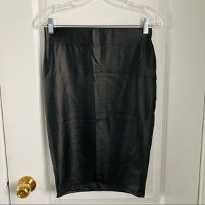 2/$20 Black faux leather midi skirt M